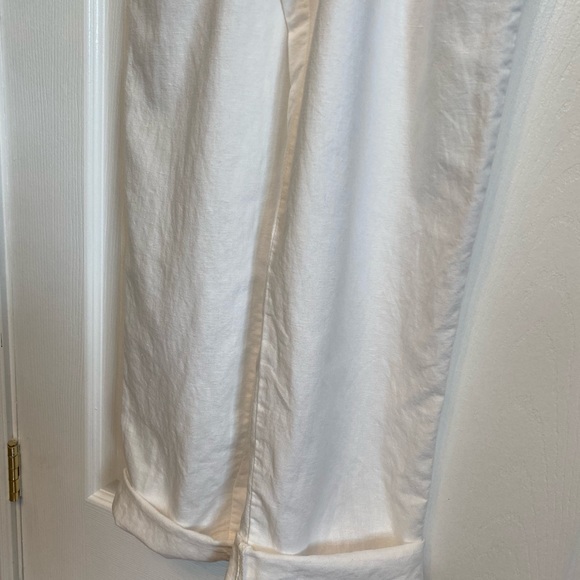 ZARA White Linen blend belted pantsuit jumpsuit romper Size XS - Picture 8 of 11